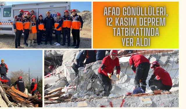 AFAD Gönüllüleri, 12 Kasım Deprem Tatbikatında yer aldı