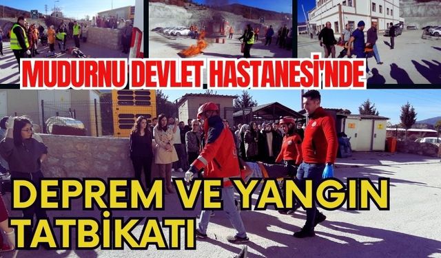 Mudurnu Devlet Hastanesi'nde deprem ve yangın tatbikatı