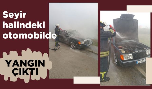 Seyir halindeki otomobilde yangın