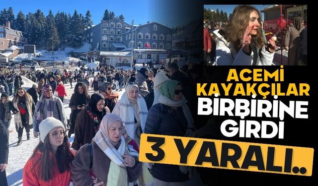 Acemi kayakçılar birbirine girdi: 3 yaralı..