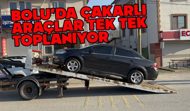 Bolu'da çakarlı araca yüklü ceza