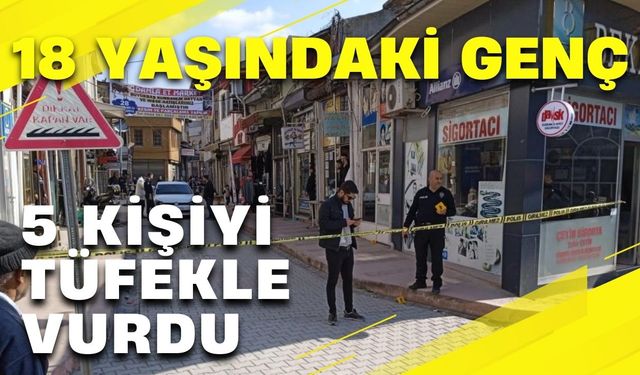 18 yaşındaki genç 5 kişiyi tüfekle vurdu