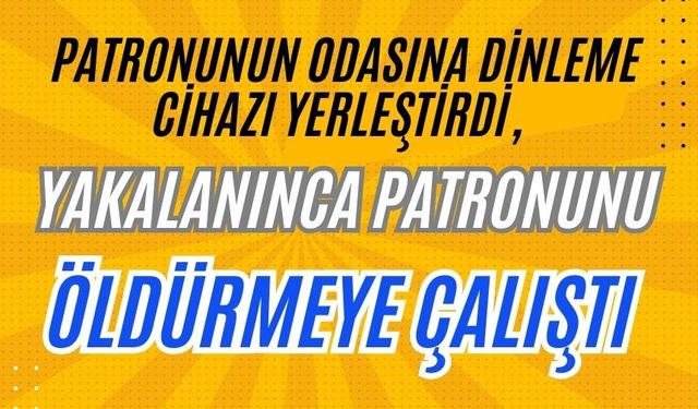 Patronunun odasına dinleme cihazı yerleştirdi, yakalanınca patronunu öldürmeye çalıştı