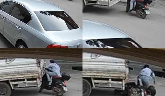 Kamyonun altında kalmaktan son anda kurtuldu: O anlar kamerada