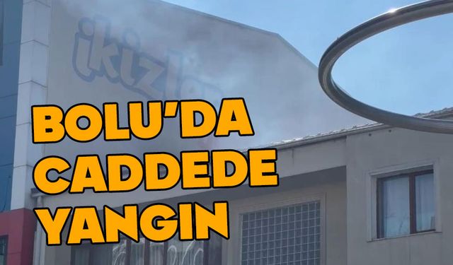 Bolu'da caddede yangın