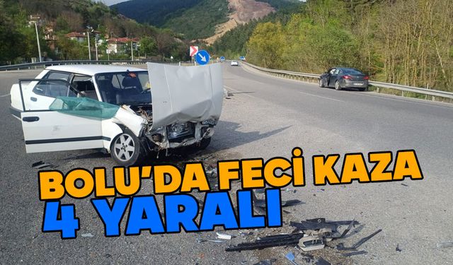 Bolu'da otomobiller çarpıştı: 4 yaralı