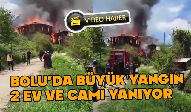Bolu’da 2 ev ve cami alevlere teslim oldu