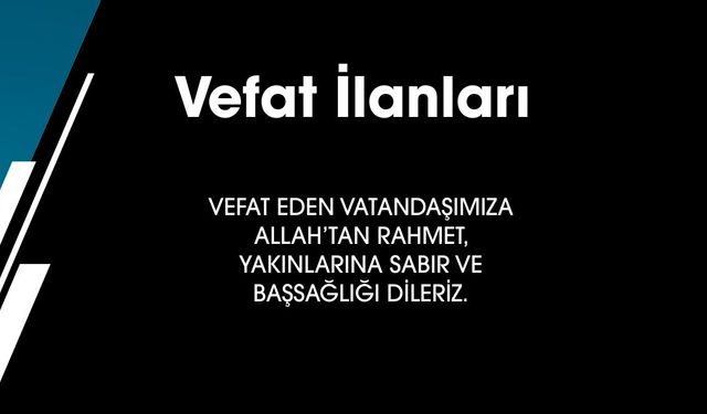 Bolu'da Vefat İlanları 01.05.2025