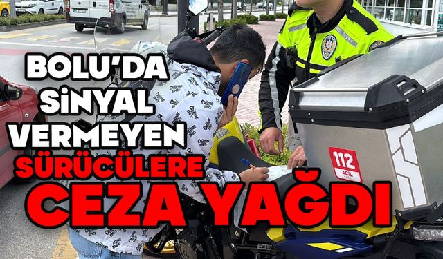 Bolu'da sinyal vermeyen sürücülere ceza yağdı