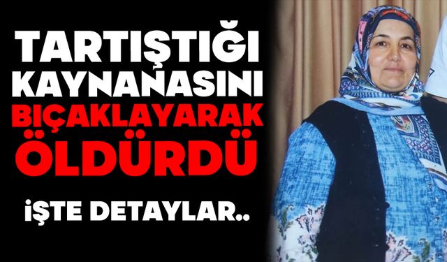 Tartıştığı kayınvalidesini bıçaklayarak öldürdü