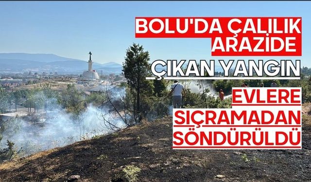 Bolu'da çalılık arazide çıkan yangın evlere sıçramadan söndürüldü