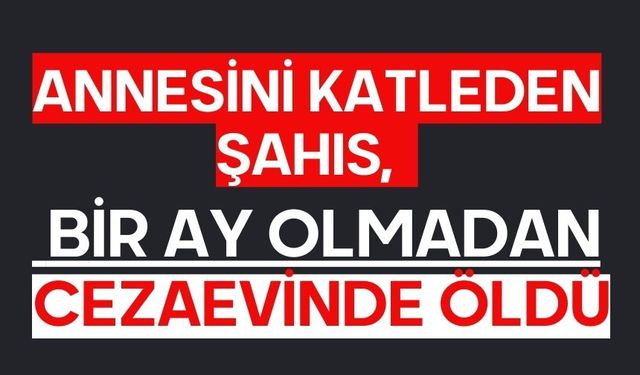 Annesini katleden şahıs, bir ay olmadan cezaevinde öldü