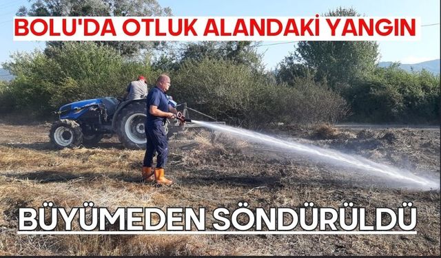 Bolu'da otluk alandaki yangın büyümeden söndürüldü