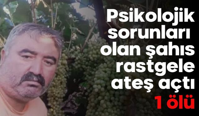 Psikolojik sorunları olan şahıs rastgele ateş açtı: 1 ölü
