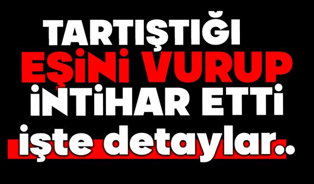 Tartıştığı eşini vuran şahıs intihar etti