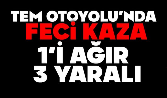 TEM Otoyolu’nda feci kaza: 1’i ağır 3 yaralı