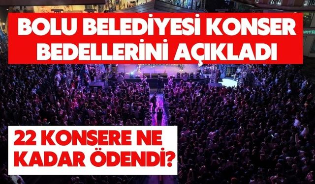 Bolu Belediyesi KONSER bedellerini açıkladı 22 KONSERE NE KADAR ÖDENDİ?