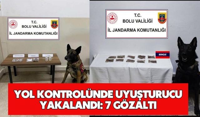 Yol kontrolünde uyuşturucu yakalandı: 7 gözaltı