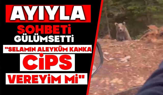 Ayıyla sohbeti gülümsetti: "Selamın aleyküm kanka, cips vereyim mi"