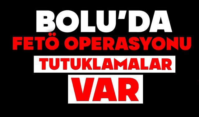 Bolu'da FETÖ operasyonu, tutuklular var