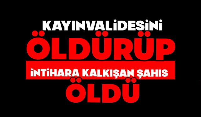 Kayınvalidesini öldürüp intihara kalkışan şahıs öldü