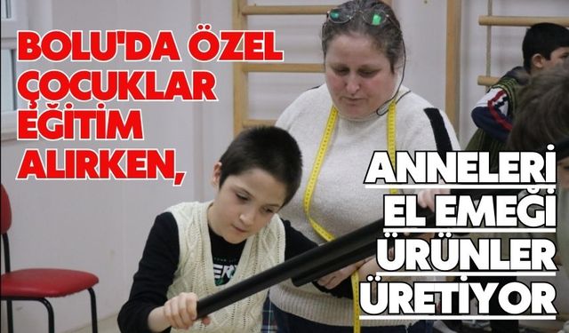 Bolu'da özel çocuklar eğitim alırken, anneleri el emeği ürünler üretiyor