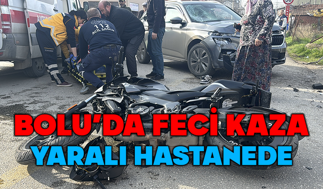 Bolu'da motosiklet ciple çarpıştı