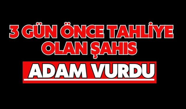 3 gün önce tahliye olan şahıs adam vurdu