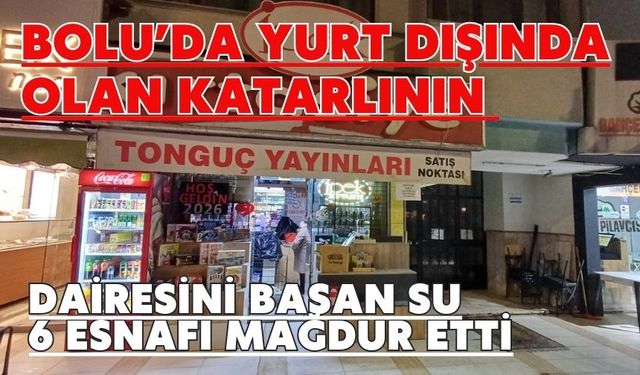 Bolu'da yurt dışında olan Katarlının dairesini basan su 6 esnafı mağdur etti
