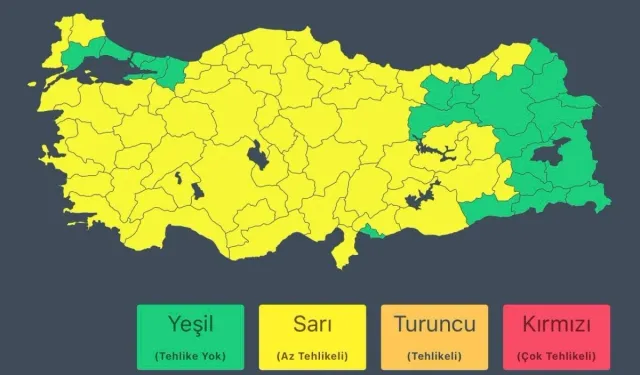 61 ile sarı kodlu uyarı