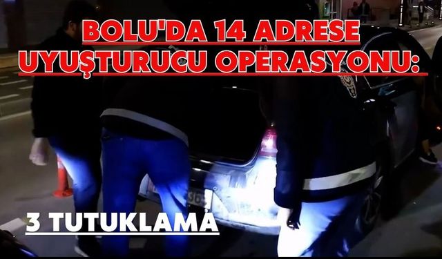 Bolu'da 14 adrese uyuşturucu operasyonu: 3 tutuklama