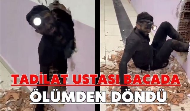 Tadilat ustası bacada ölümden döndü