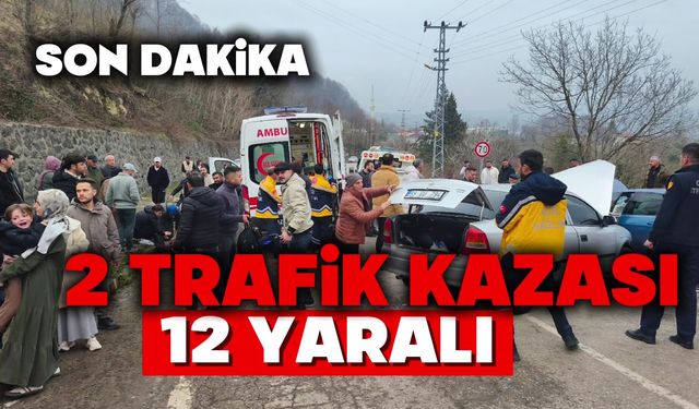 2 trafik kazası, 12 yaralı