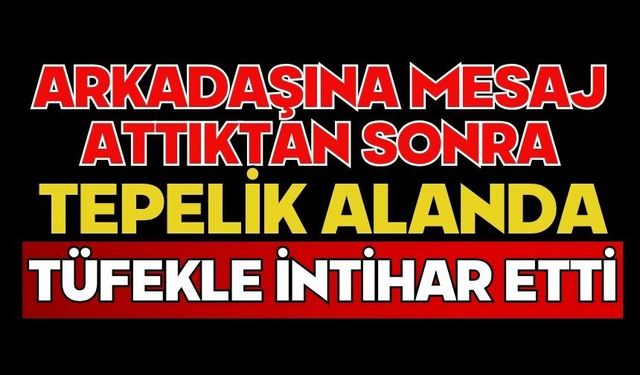 Arkadaşına mesaj attıktan sonra tepelik alanda tüfekle intihar etti