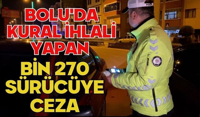 Bolu'da kural ihlali yapan bin 270 sürücüye ceza