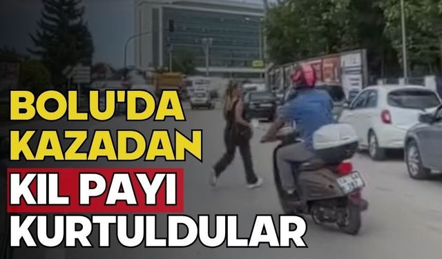 Bolu'da kazadan kıl payı kurtuldular