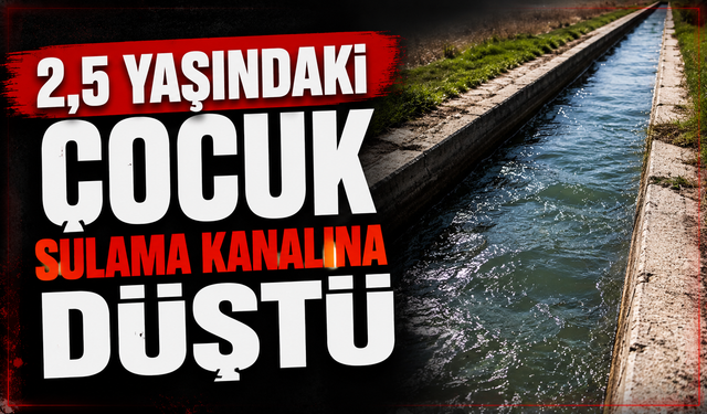 2,5 yaşındaki çocuk sulama kanalına düştü