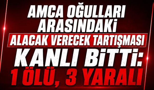 Amca oğulları arasındaki alacak verecek tartışması kanlı bitti: 1 ölü, 3 yaralı