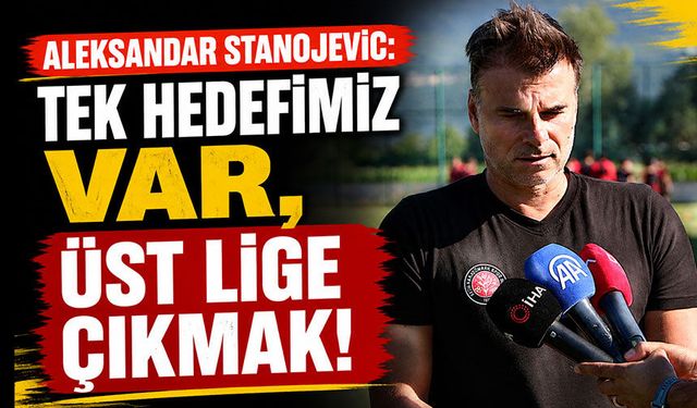 Aleksandar Stanojevic: "Tek hedefimiz var, üst lige çıkmak"