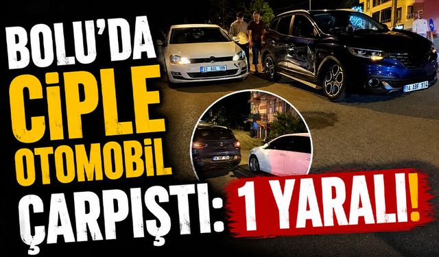Bolu’da ciple otomobil çarpıştı: 1 yaralı