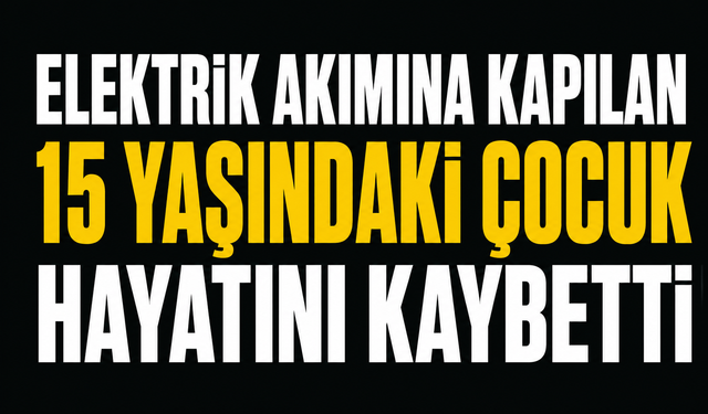 Elektrik akımına kapılan 15 yaşındaki çocuk hayatını kaybetti