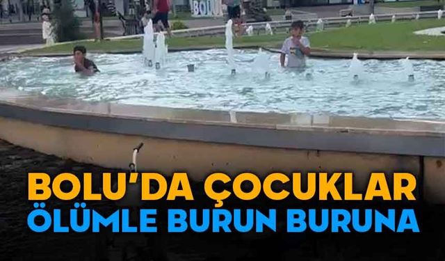 Bolu'da çocuklar süs havuzunda ölümle burun buruna