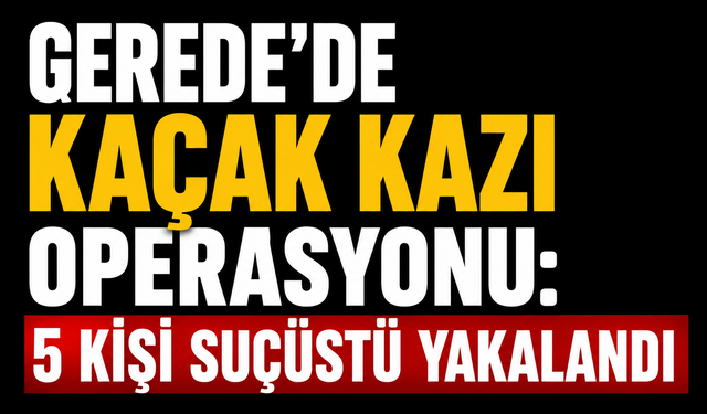 Gerede’de Kaçak Kazı Operasyonu: 5 Kişi Suçüstü Yakalandı