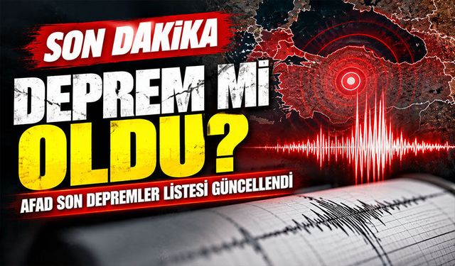 Son Dakika | Deprem mi oldu? AFAD son depremler listesini güncelledi