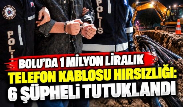 Bolu’da 1 Milyon Liralık Telefon Kablosu Hırsızlığı: 6 Şüpheli Tutuklandı