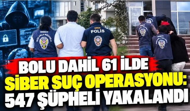 Bolu Dahil 61 İlde Siber Suç Operasyonu: 547 Şüpheli Yakalandı