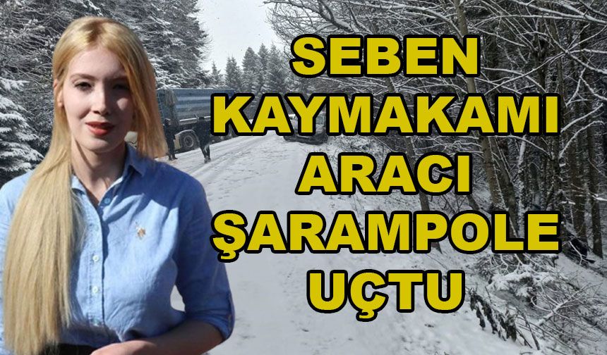 Seben kaymakamının aracı şarampole uçtu