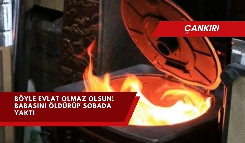 Babasını öldürüp sobada yaktı