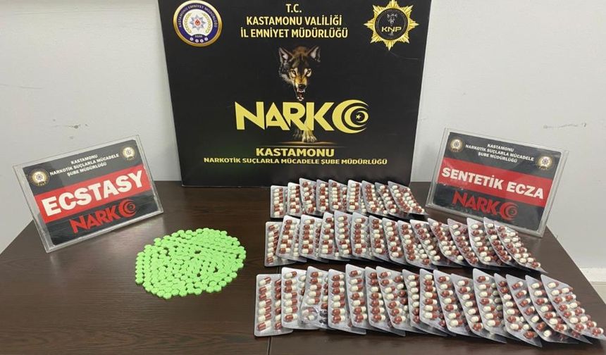 Kastamonu'da çok sayıda uyuşturucu hap ele geçirildi: 1 tutuklama