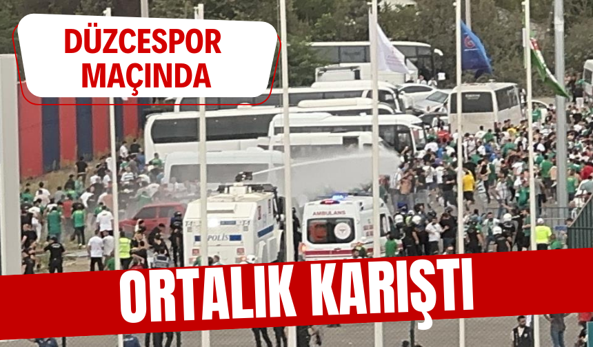 Düzcespor maçında ortalık karıştı